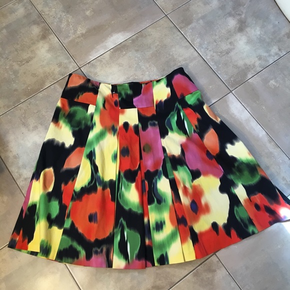 Patterned Zip-up Pleated skirt 80974